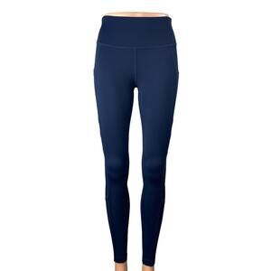 New Balance Harmony Pocket Blue High Waist Activewear Skinny Leggings Pants Sz S